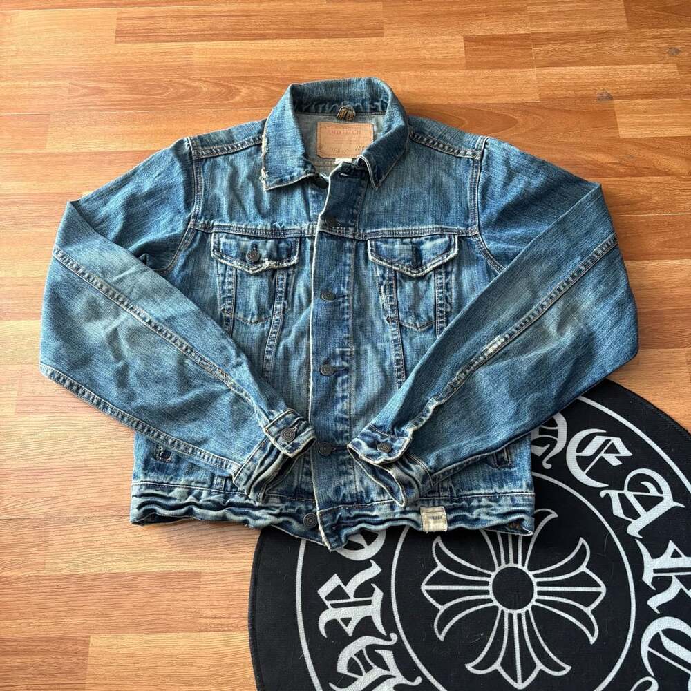 Vintage Y2K Abercrombie & Fitch Denim Jacket Distressed S